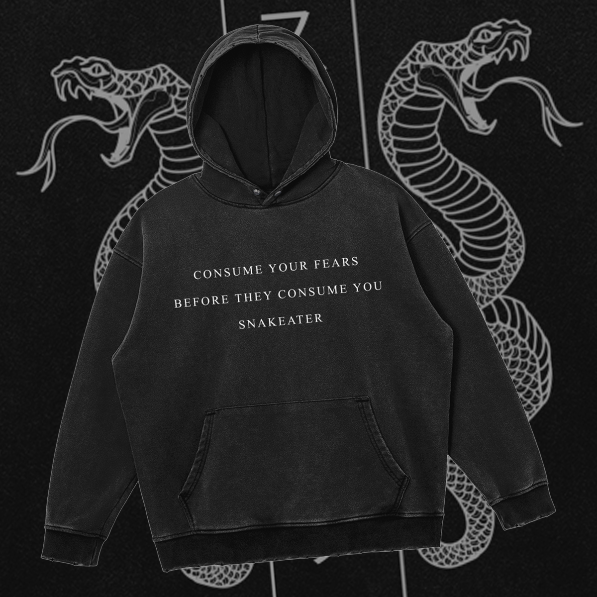 SNAKEATER | Consume Your Fears | Gothic Oversized Hoodie