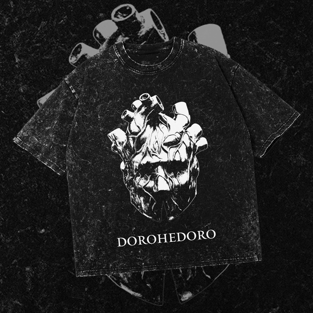 DOROHEDORO | Masked Heart | Retro Manga | Gothic Oversized Shirt