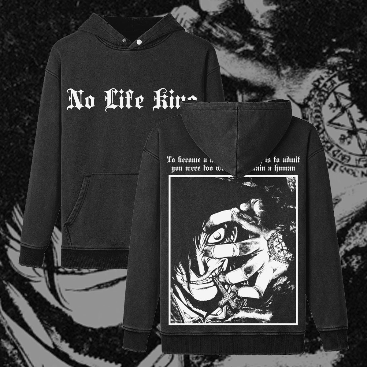 No Life King | Alucard | Retro Anime | Oversized Gothic Hoodie