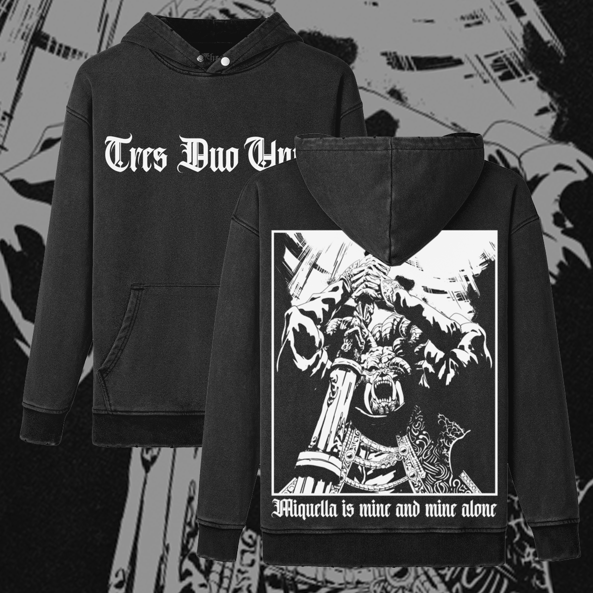 Tres Duo Unus | Mohg Lord of Blood | Oversized Gothic Soulsborne Hoodie