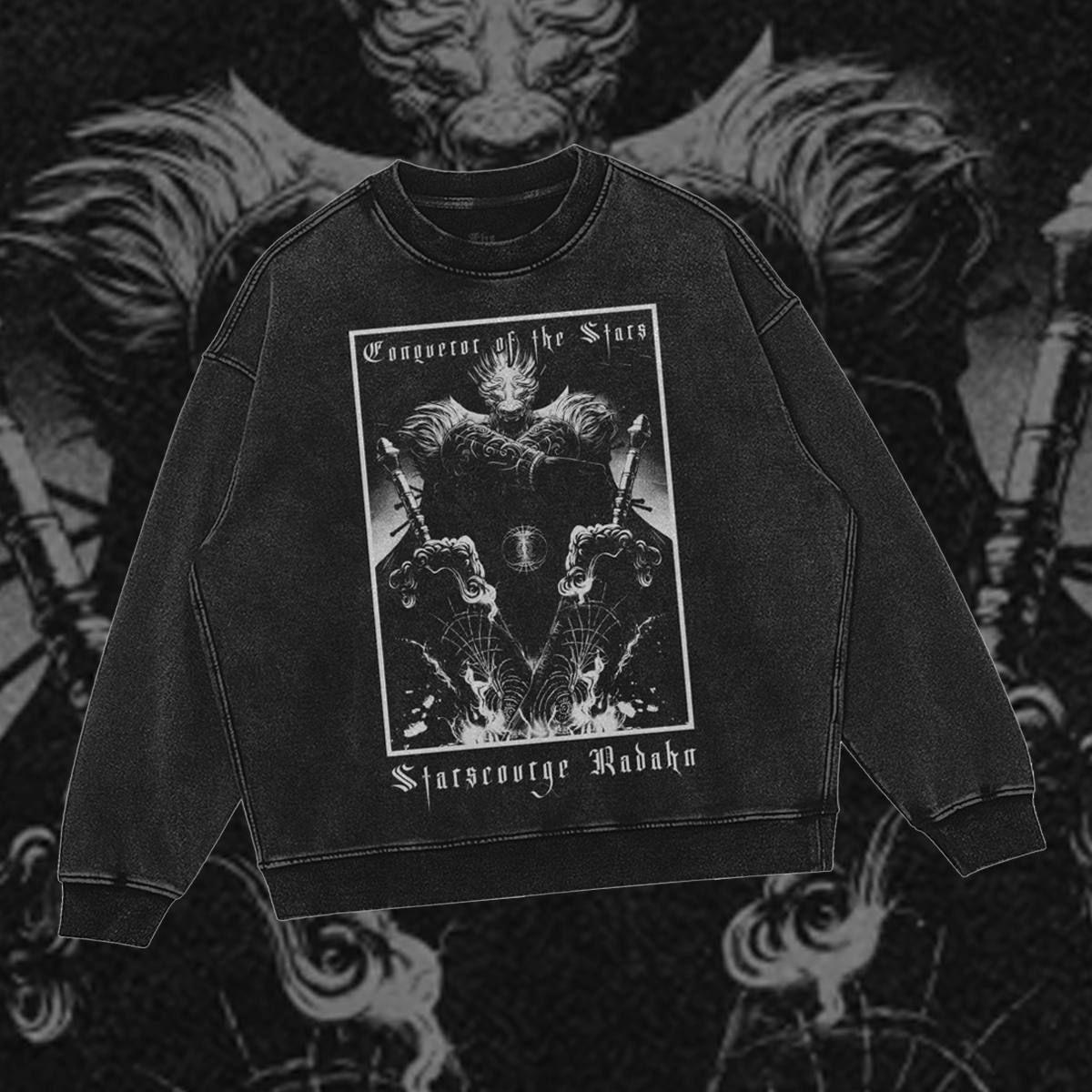 Starscourge Radahn | Gothic Soulsborne Oversized Sweatshirt